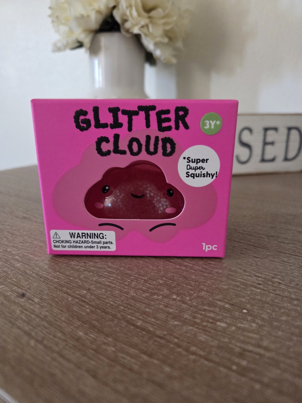 Glitter Cloud Squishy Toy - Pink - Jadore